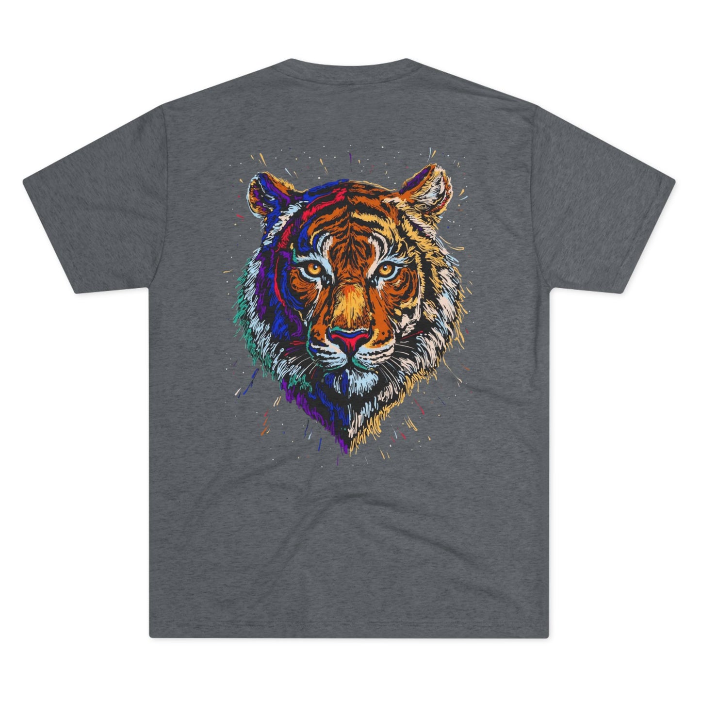 Tiger Head Graphic Tee — Colorful Drip Art Unisex T-Shirt