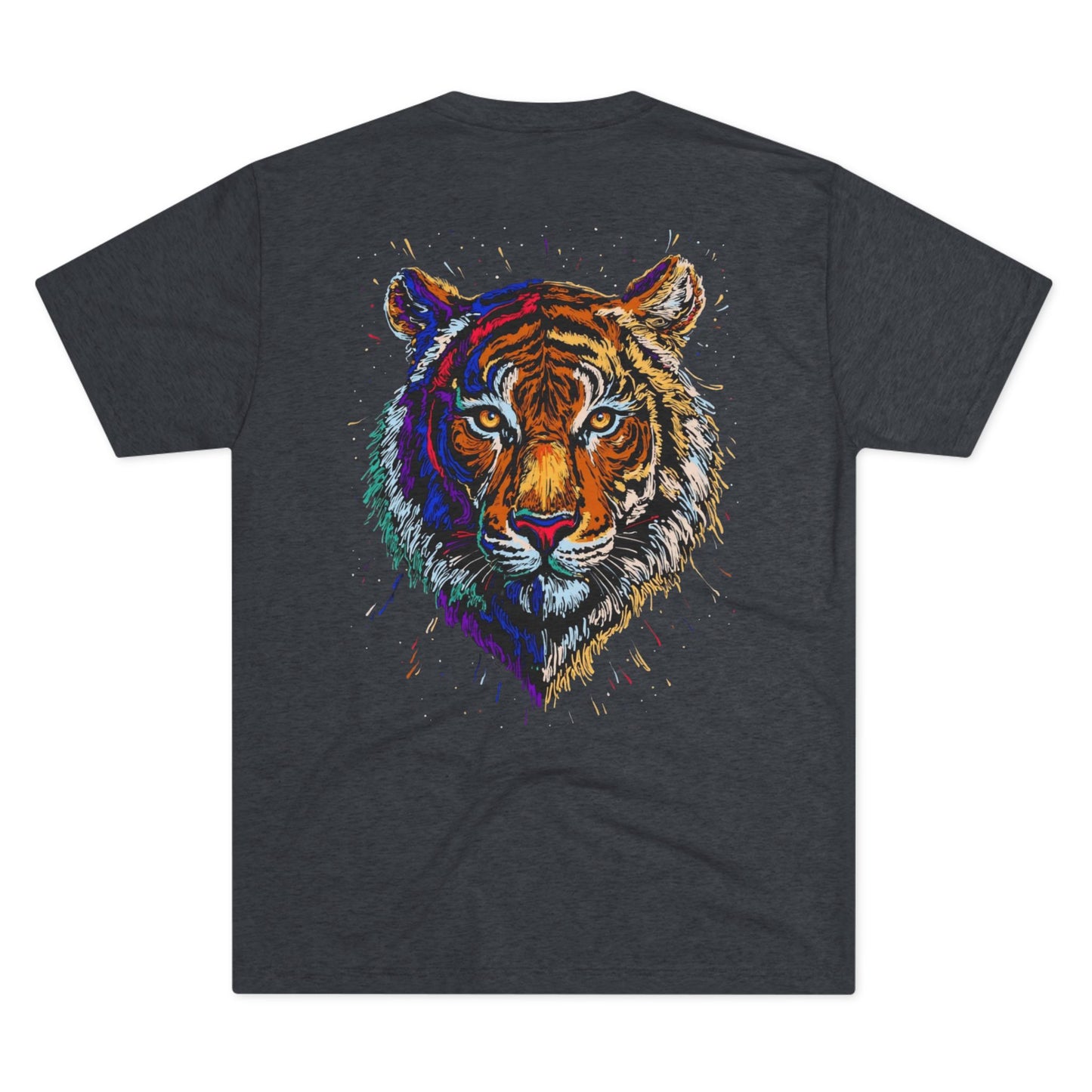 Tiger Head Graphic Tee — Colorful Drip Art Unisex T-Shirt