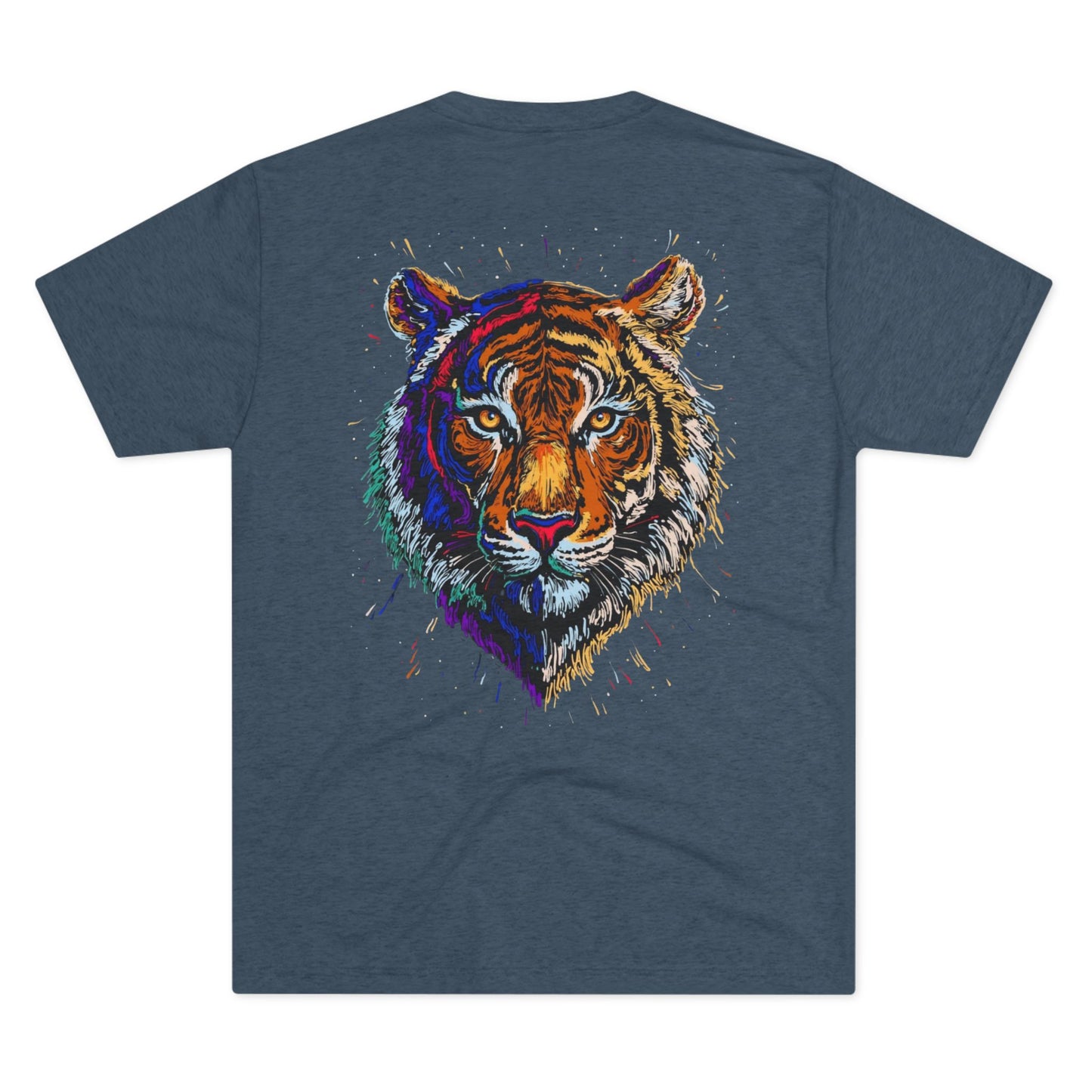 Tiger Head Graphic Tee — Colorful Drip Art Unisex T-Shirt