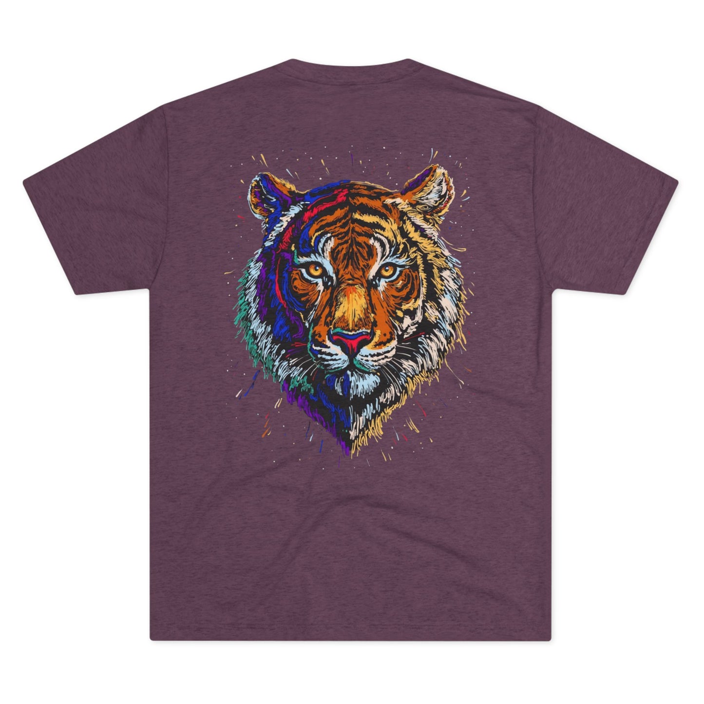 Tiger Head Graphic Tee — Colorful Drip Art Unisex T-Shirt