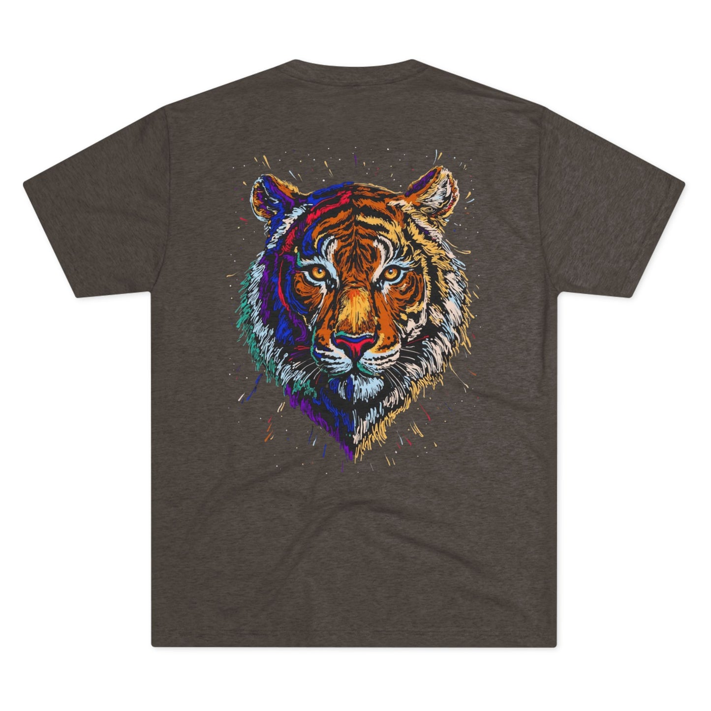 Tiger Head Graphic Tee — Colorful Drip Art Unisex T-Shirt