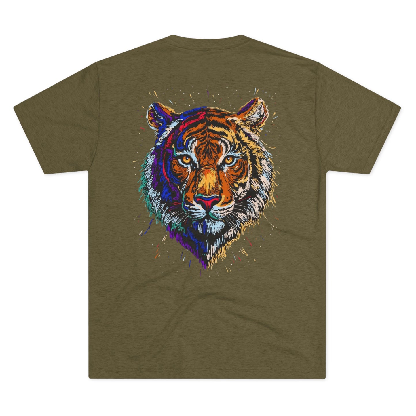 Tiger Head Graphic Tee — Colorful Drip Art Unisex T-Shirt