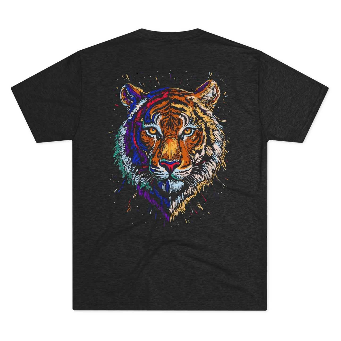 Tiger Head Graphic Tee — Colorful Drip Art Unisex T-Shirt